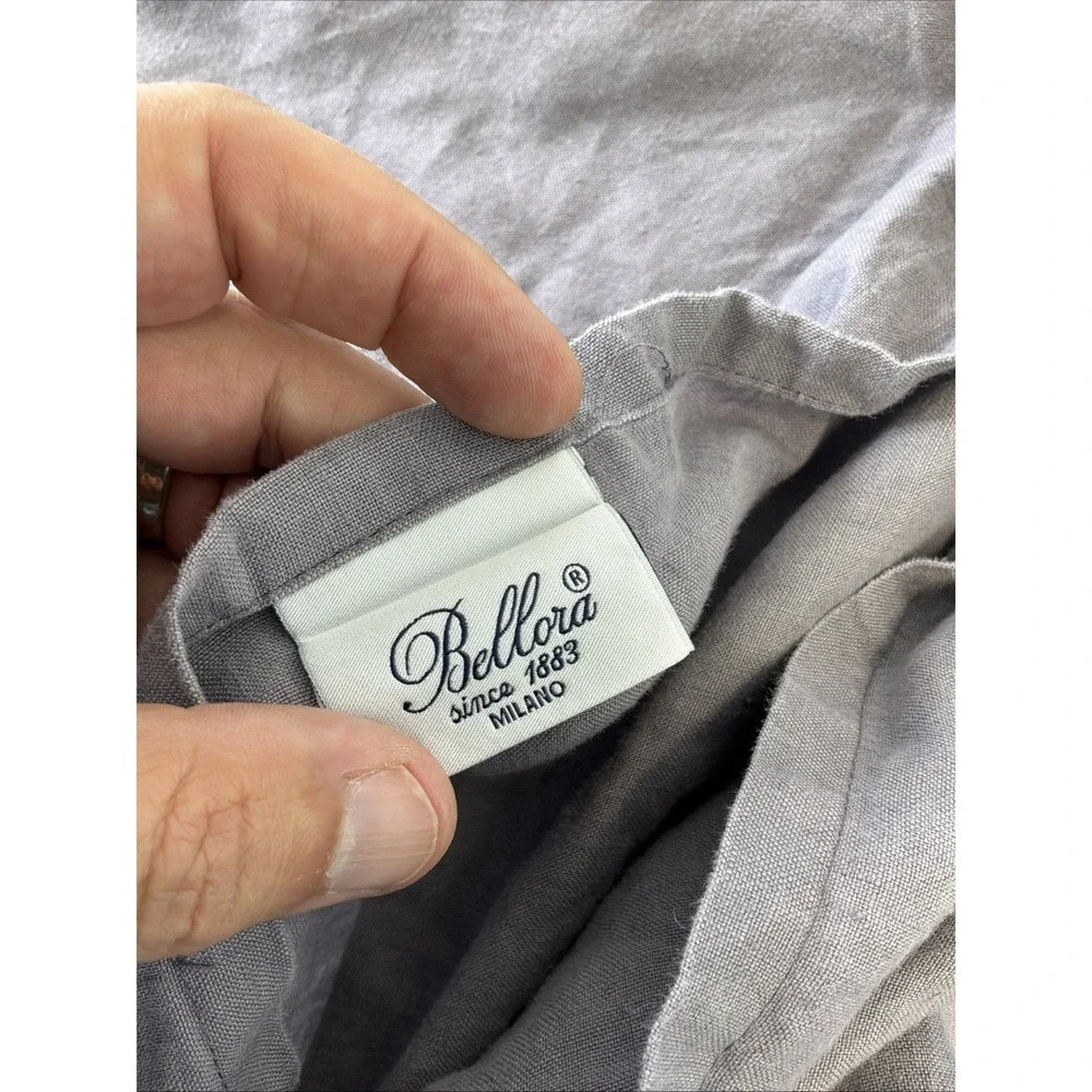 Bellora Milano Pair of Shams Queen Purple Linen Envelope Made in Italy